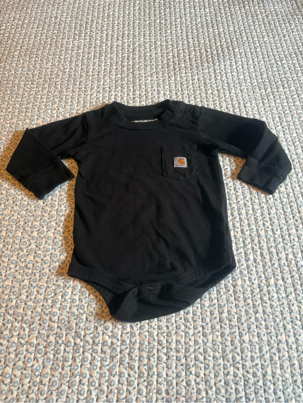 Carhartt Black Long Sleeve Baby Bodysuit 12 month